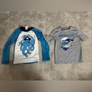 Lot of 4T Cat and Jack /Gymboree Rashguard Long Sleeve Short Sleeve Whales